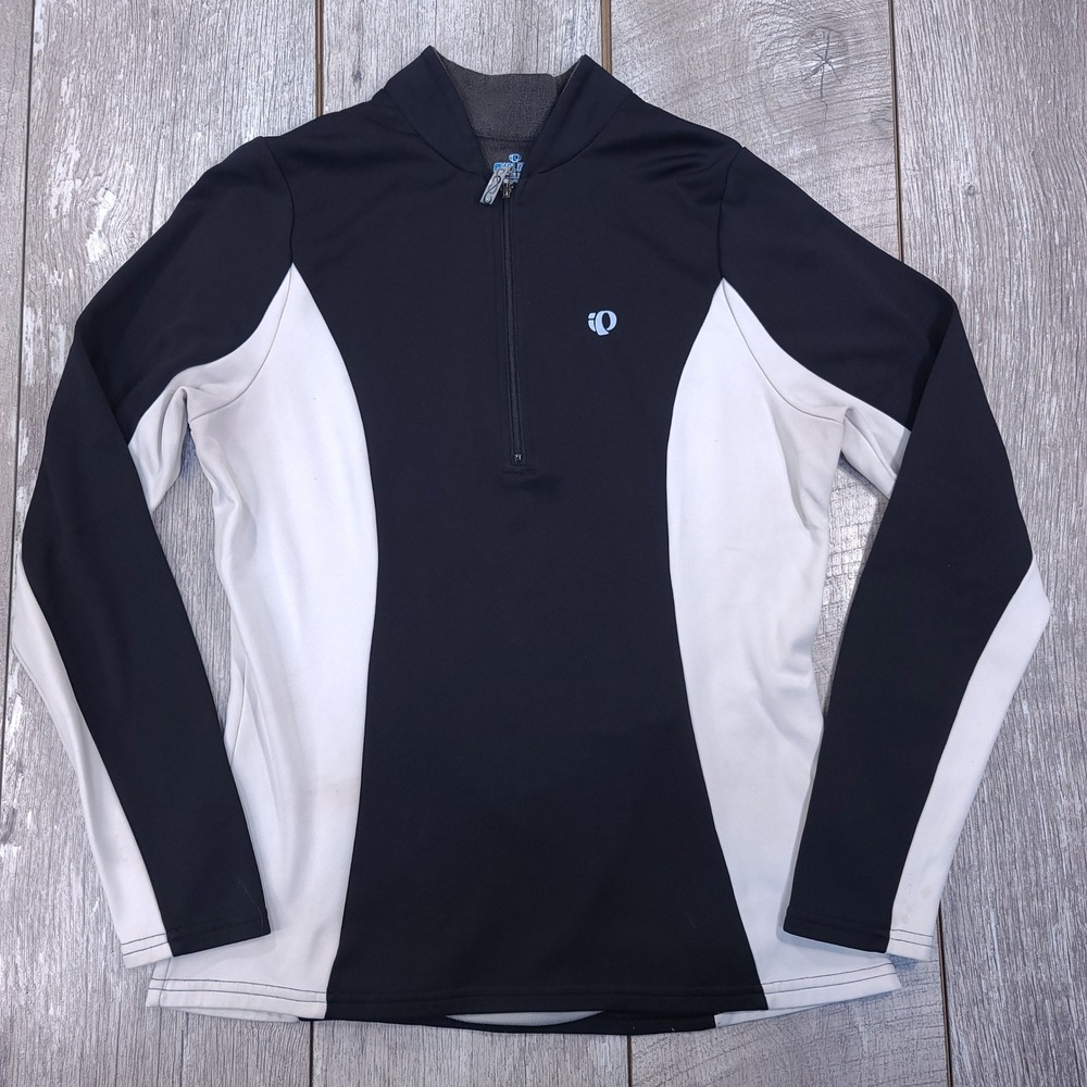 Pearl Izumi Cycling Womens Large Black White Select Series 1/2 Zip Long Sleeve